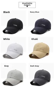 Breathable mesh baseball caps for sports in black, navy, white, khaki, and grey colors