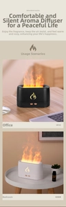 Dual flame aromatherapy humidifier in black and white colors for office and home desktop