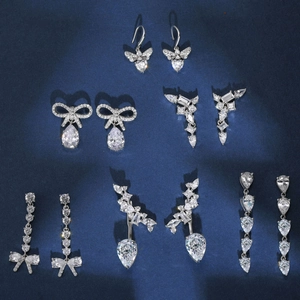 925 Sterling Silver Teardrop Bowknot Earrings Elegant Zirconia Inlaid Stud Earrings For Women Premium Geometry Jewelry Gift