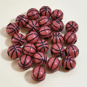 Mezcla de cuentas de acrílico de baloncesto marrón 10-12mm para bisutería DIY
