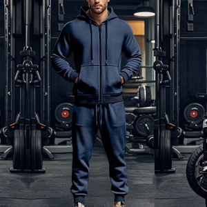 Sweat À Capuche Et Pantalon De Jogging Homme Polaire Thermique Couleur Unie Sport Hiver