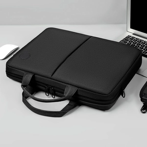 Business style black laptop handbag made of high-density fabric for 15.6 inch notebook