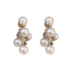Elegant Alloy Zircon Imitation Artificial Pearl Earrings For Women With 925 Sterling Silver Earring Post Gold Silver Geometric Hoop Tassel Dangle Earrings