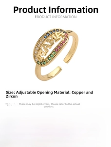 Macro shot of MAMA ring detail with colorful zircon stones and 18k gold plating