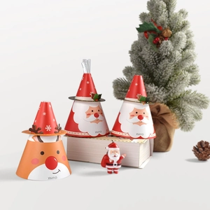 Lot de chapeaux de fête de Noël avec Père Noël et renne en papier et décorations XMAS