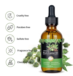Detail showing 100% pure Jamaican black castor oil for hair and skin care benefits