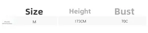 Size chart showing model measurements: Size M, Height 173cm, and Bust 70C for floral dress