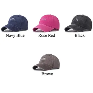 Classic washed cotton baseball caps with embroidered peaks and retro faded finish