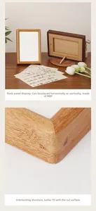 Detail of mortise and tenon joint structure on solid wood walnut picture frame