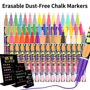 Liquid Chalk Markers Erasable Paint Pens Extra Fine Tip Dust Free For Led Writing Board Glass Window Diy Craft School