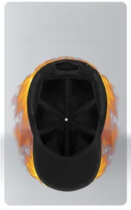 Detail showing the thick black thermal fleece lining of this winter men's baseball hat