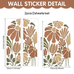 Spécifications détaillées des dimensions du lot de 2 stickers muraux arc floral