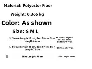 Tableau des tailles détaillé montrant les mesures pour la robe à fleurs en polyester