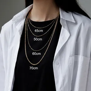Gold plated stainless steel chain necklaces in 45cm, 50cm, 60cm, and 70cm lengths