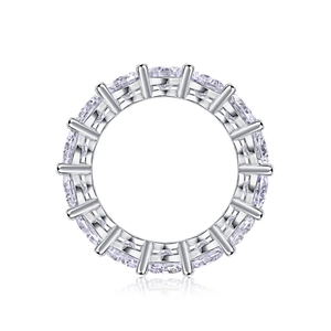5mm D Color Moissanite eternity ring in gold-plated S925 sterling silver band