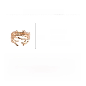 Detailed size specifications for a gold irregular geometric layered cuff bracelet