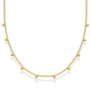 Elegant gold beaded chain necklace for women featuring minimalist small bead design