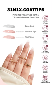 Capsules d'ongles en gel souple à trois couches avec base coat et primer longue durée