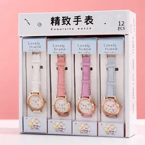 Set confezione regalo con quattro orologi al quarzo colorati da ragazza con cinturini