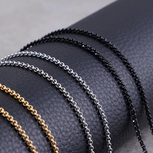 Classic O-chain necklace in gold, silver, and black stainless steel for men and women