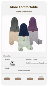 Detail specifications of 100% polyester waterproof pet raincoat with hood and pockets