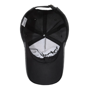 Casquette de baseball en coton noir délavé vintage avec boucle réglable et détails contrastés