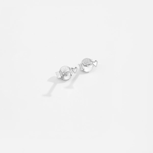 Minimalist S925 sterling silver heart stud earrings with a polished finish and sleek design
