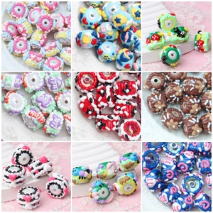 DIY colorful embossed large-hole beads for handmade jewelry in various vibrant colors