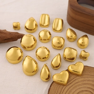 18K gold teardrop earrings and geometric stud set in polished and matte finish