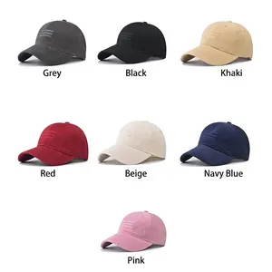Classic cotton baseball cap with wave embroidery in seven assorted versatile colors