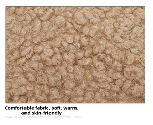 Close-up of thick sherpa fleece fabric detail showing soft texture of the brown winter bucket hat