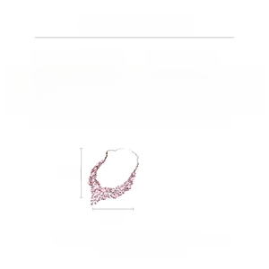 Detailed sizing chart and specifications for the pink crystal drop pendant necklace