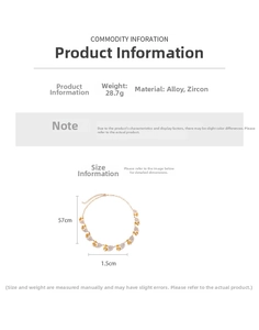 Size chart showing dimensions for vintage zircon leaf necklace, 57cm length, weight 28.7g