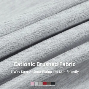 Tessuto grigio chiaro spazzolato per reggiseno sportivo yoga elastico e morbido