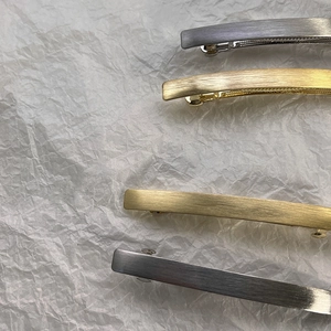 Minimalist matte brushed alloy spring hair clips in gold and silver finishes