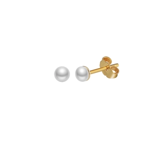 Detail showing S925 silver hallmark on minimalist freshwater pearl stud earrings