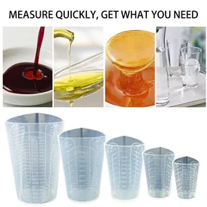 5-piece silicone measuring cup set from 50ml to 1000ml with dual clear scales