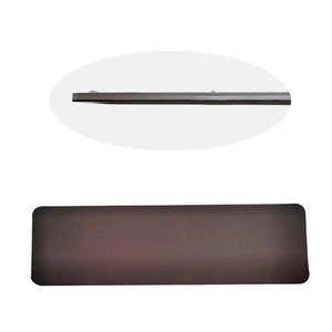 Brown rectangular silicone dishwasher mat shown in full view and edge detail