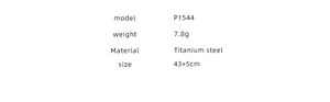 Specifications for the titanium steel sunburst pendant necklace with P1544 model details