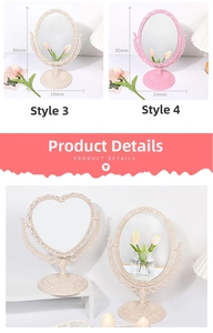Miniature European baroque style double-sided vanity mirror for DIY dollhouse projects