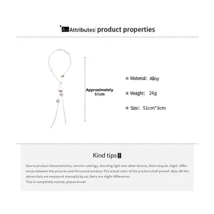 Detailed specs of silver alloy long tassel necklace featuring circular metal pendants