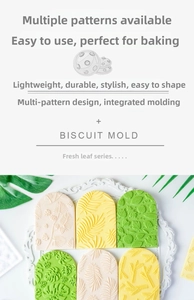 Macro shot of 3D leaf pattern fondant molds for tropical plant cake decorations
