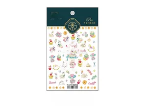 Autocollants nail art féeriques détaillés avec motifs cygne et licorne en relief