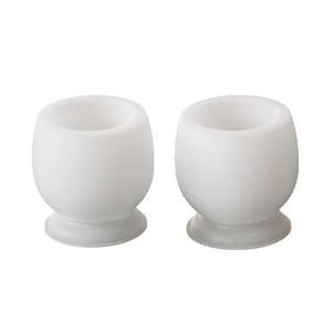Set of two round silicone candle cup molds for DIY resin crafts and striped plaster pots