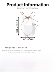 White yurt-shaped kraft paper gift box with rustic hemp rope handle and 9.5cm height
