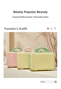 Detail of 14-inch mini suitcase travel case with protective corners and ergonomic handle
