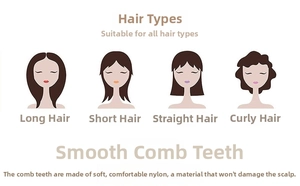Detail guide for pumpkin hairbrush showing nylon bristles for all hair types
