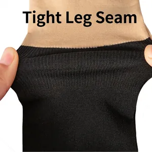 Black and nude patchwork tights with high elasticity and leg seam tightening design