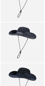 Detail of outdoor sun hat featuring breathable mesh top and adjustable windproof chin strap