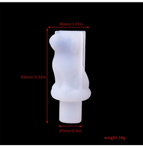 Detail view of sitting dog silicone mold with dimensions 36mm by 82mm for DIY resin crafts